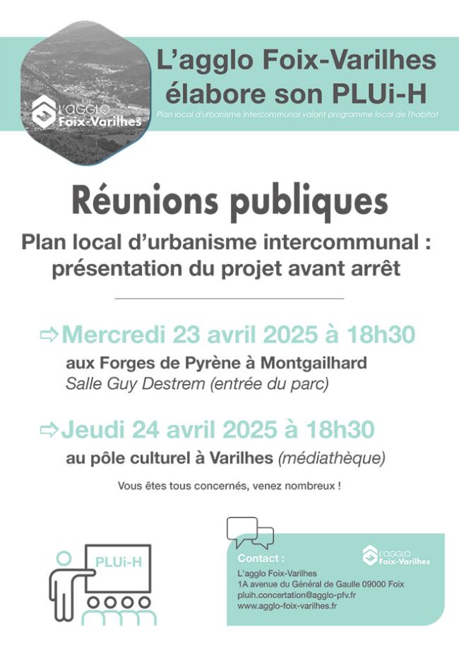 Réunions publiques : Plan local d'urbanisme intercommunal